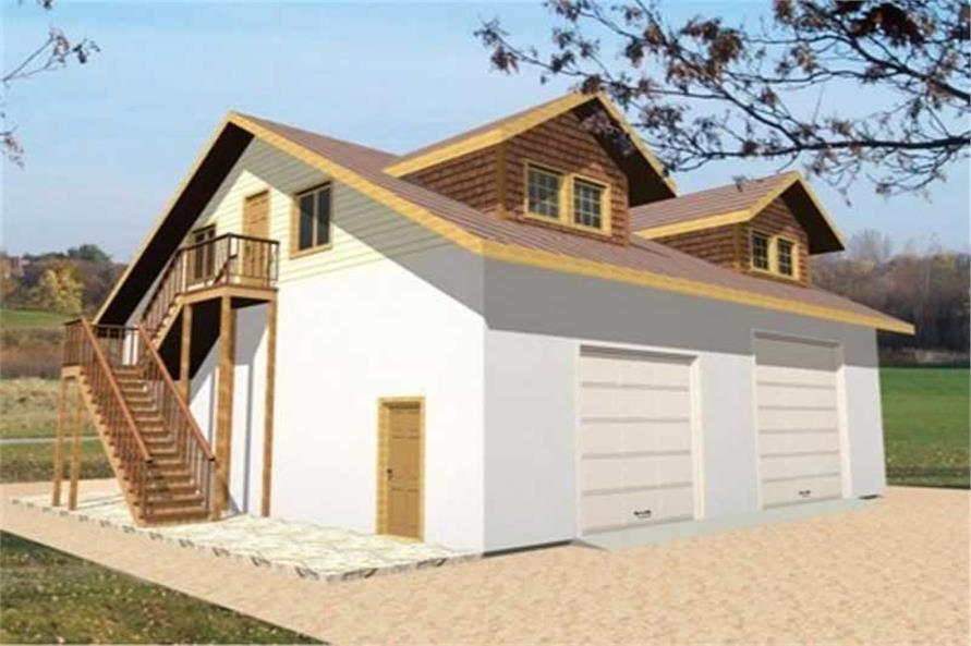 1-Bedroom, 2680 Sq Ft Garage House Plan - 132-1444 - Front Exterior