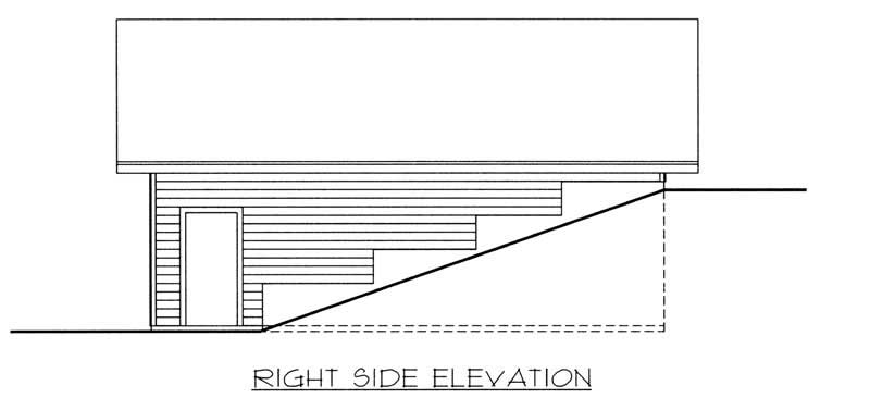 Home Plan Right Elevation of this 1-Bedroom,1200 Sq Ft Plan -132-1449