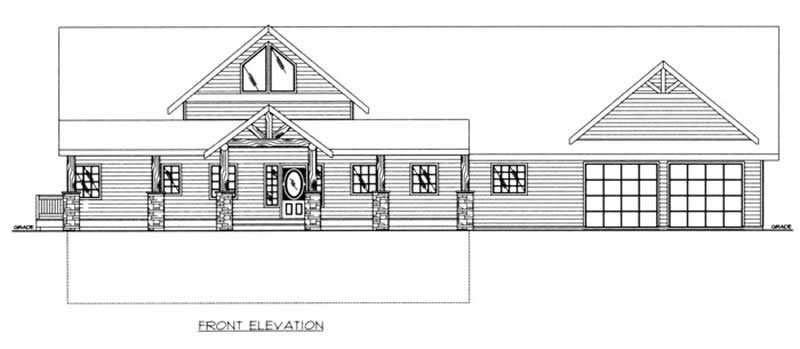 Home Plan Front Elevation of this 3-Bedroom,2281 Sq Ft Plan -132-1452