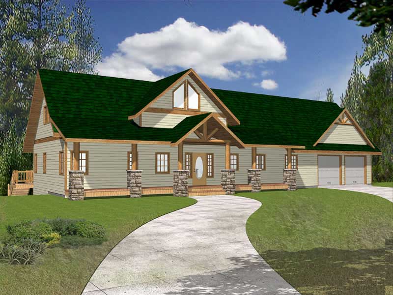 Front Elevation of this Rustic House (#132-1452) at The Plan Collection.