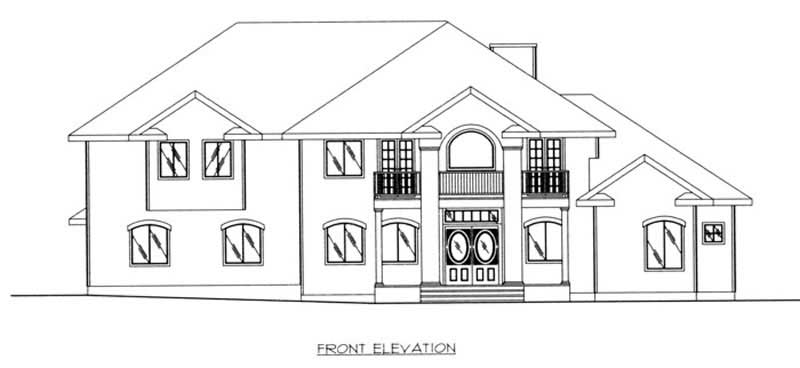 Home Plan Front Elevation of this 3-Bedroom,3952 Sq Ft Plan -132-1453