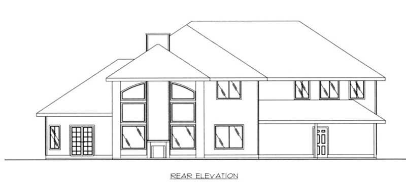 Home Plan Rear Elevation of this 3-Bedroom,3952 Sq Ft Plan -132-1453