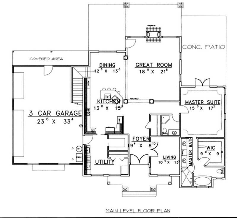 Floor Plan First Story of Plan #132-1453