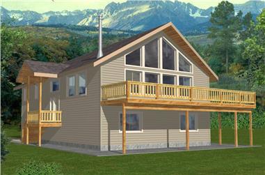3-Bedroom, 1232 Sq Ft Vacation Homes House Plan - 132-1454 - Front Exterior