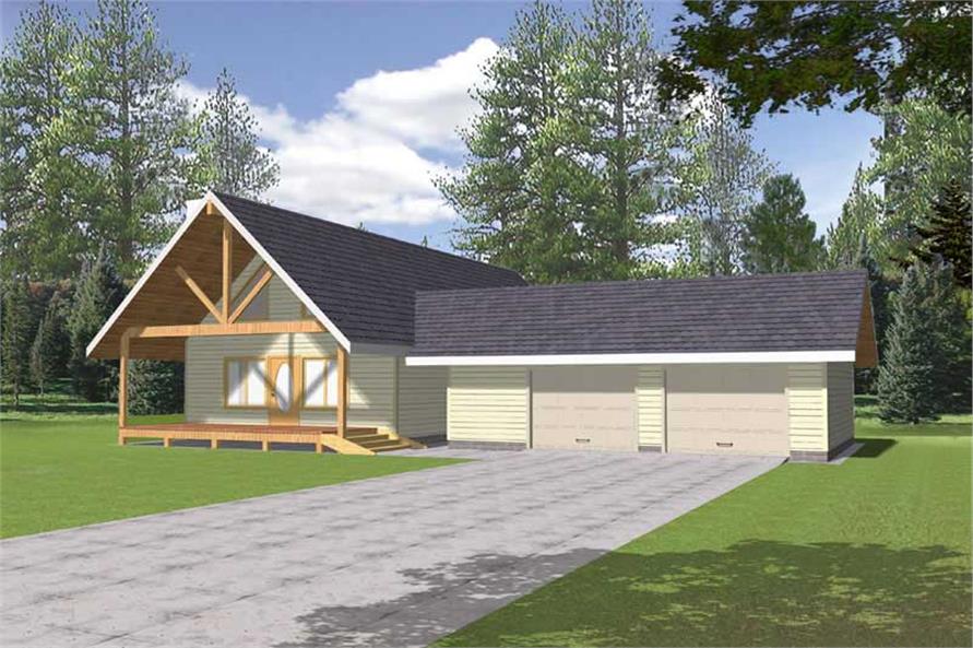 Front Elevation of this Vacation Homes House (#132-1456) at The Plan Collection.