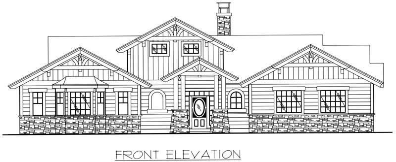 Home Plan Front Elevation of this 3-Bedroom,2451 Sq Ft Plan -132-1459
