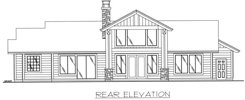 Home Plan Rear Elevation of this 3-Bedroom,2451 Sq Ft Plan -132-1459