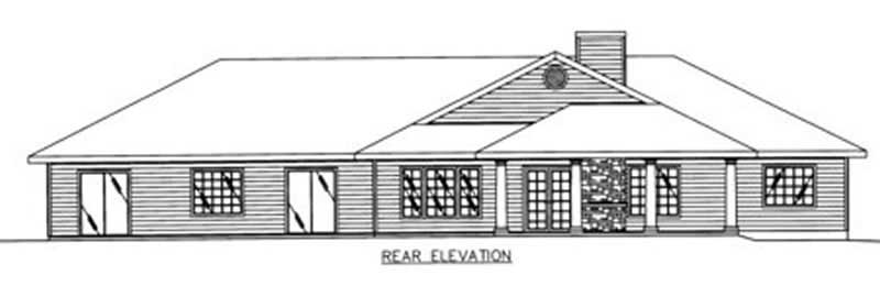 Home Plan Rear Elevation of this 3-Bedroom,2646 Sq Ft Plan -132-1461