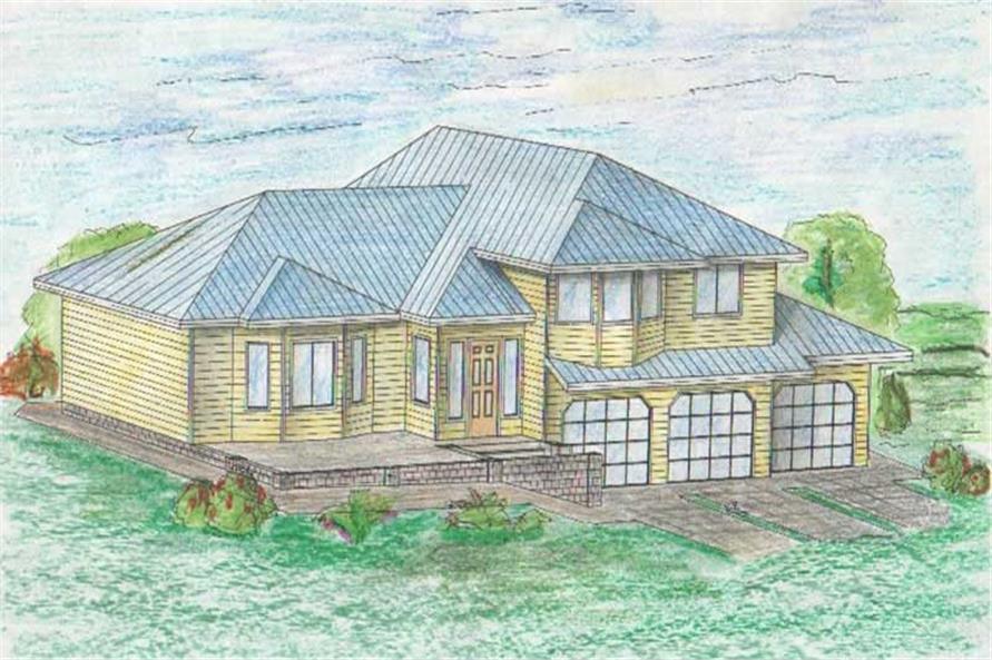 4-Bedroom, 3127 Sq Ft Contemporary Home Plan - 132-1462 - Main Exterior