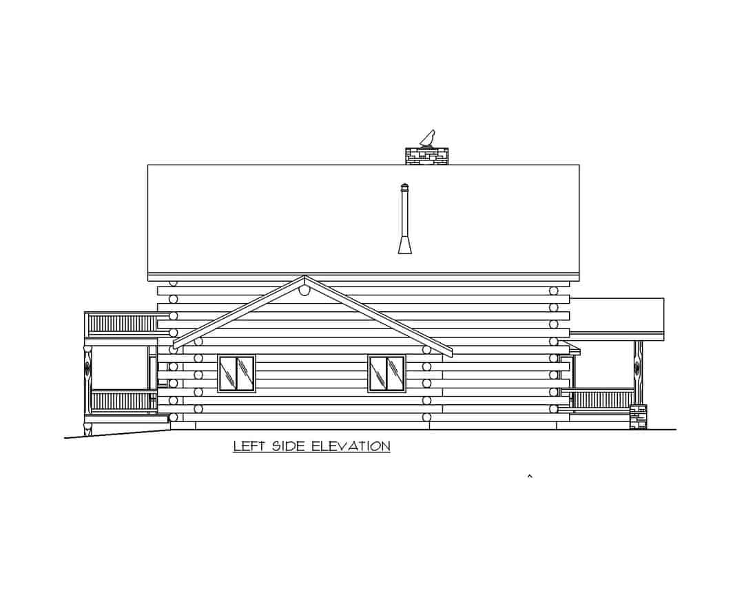 Home Plan Left Elevation of this 3-Bedroom,3121 Sq Ft Plan -132-1464
