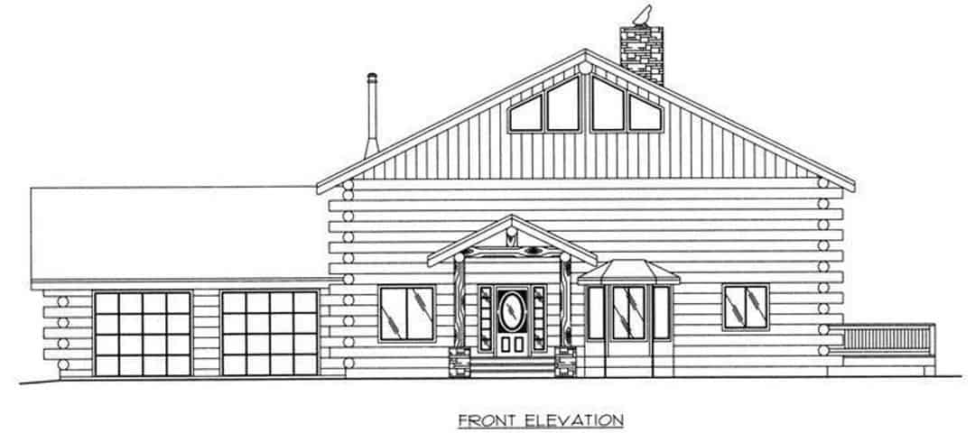 Home Plan Front Elevation of this 3-Bedroom,3121 Sq Ft Plan -132-1464
