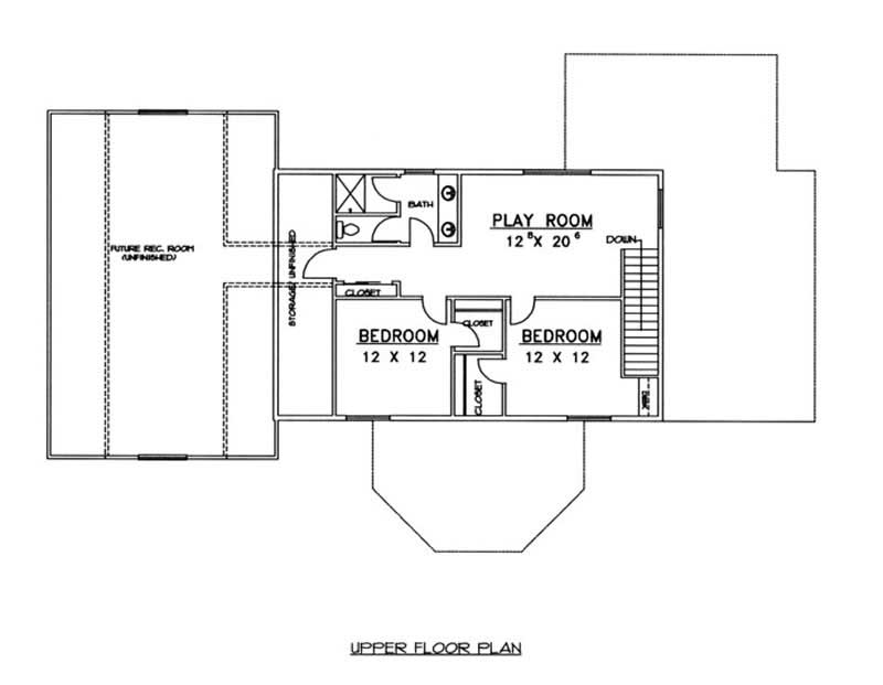 Floor Plan Second Story of Contemporary Plan #132-1468