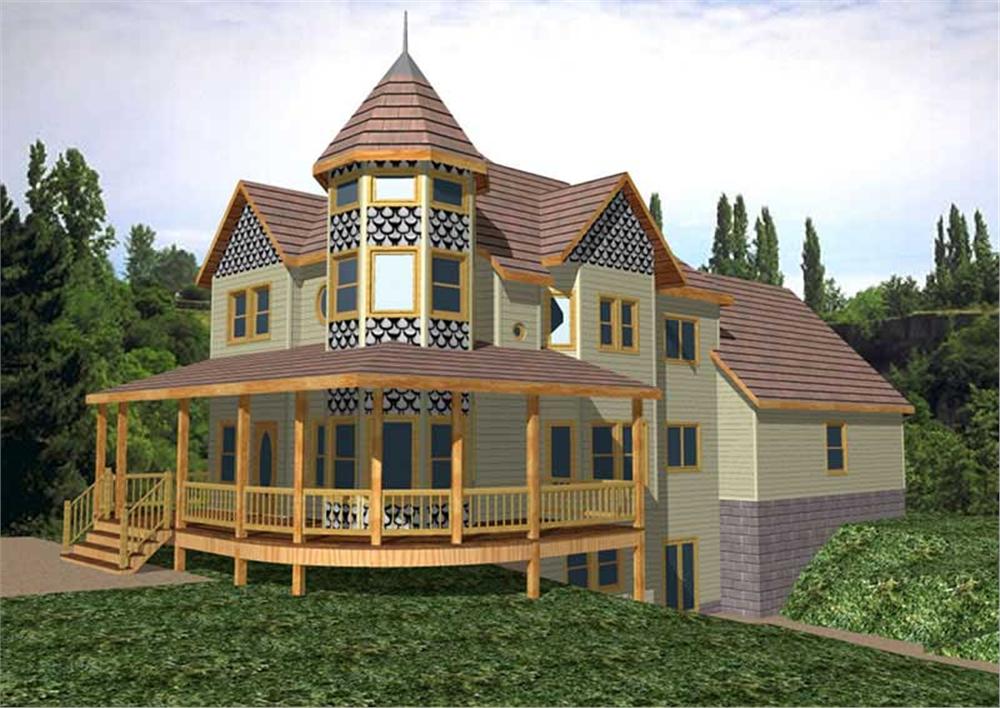 Front Elevation of this Victorian House (#132-1469) at The Plan Collection.