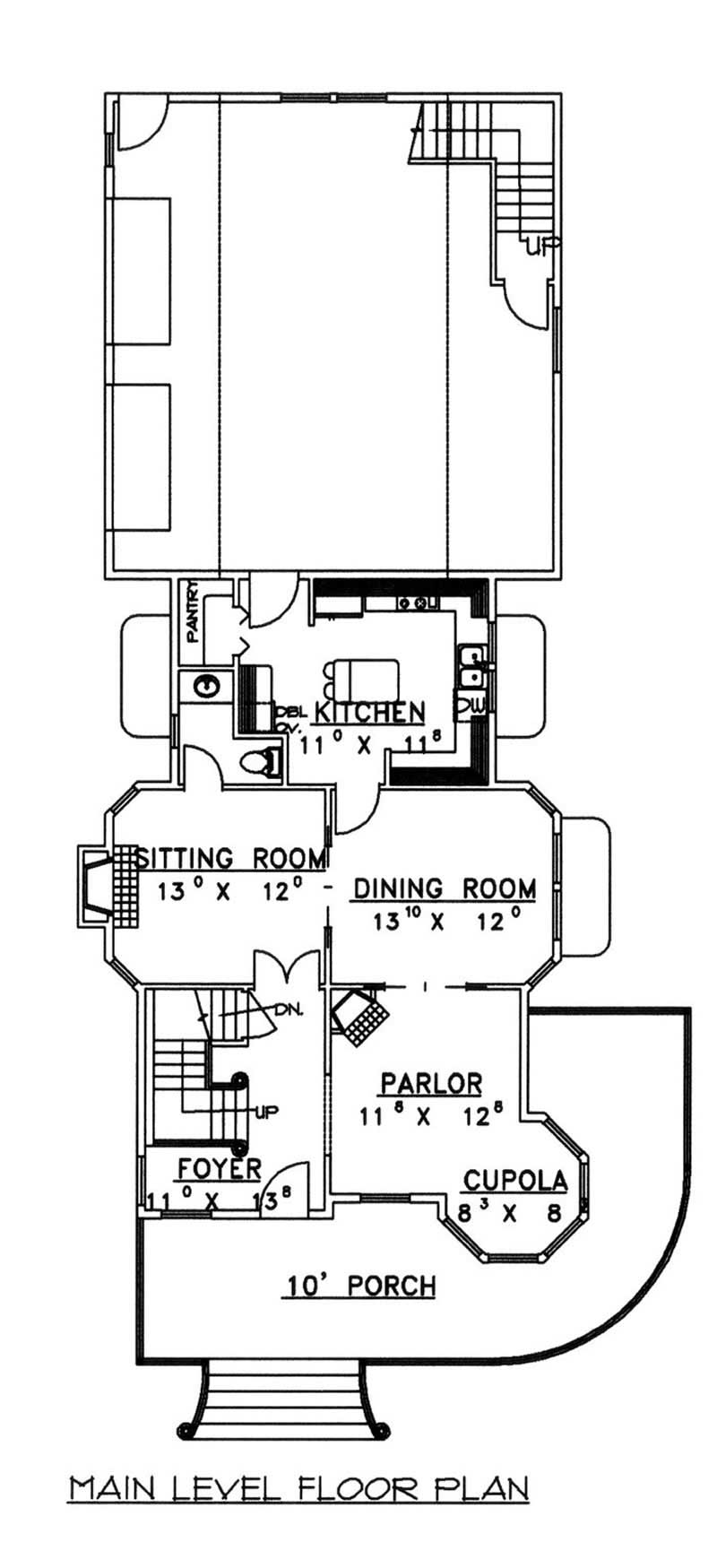 Floor Plan First Story of Victorian Plan #132-1469