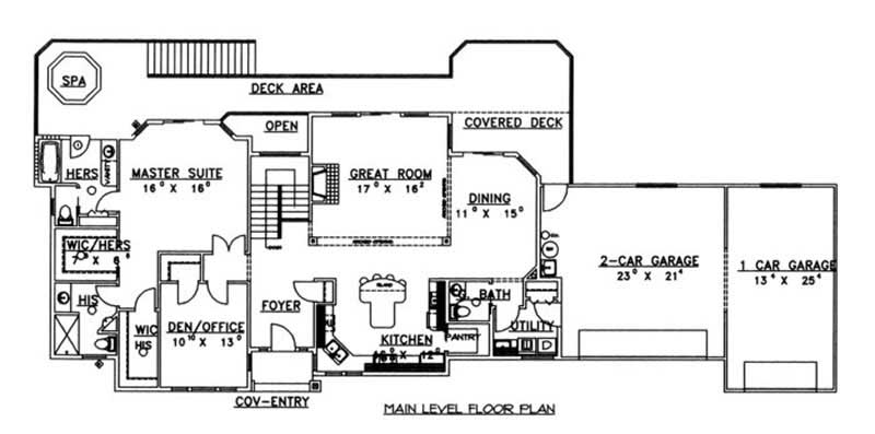 Floor Plan First Story of Ranch Plan #132-1471