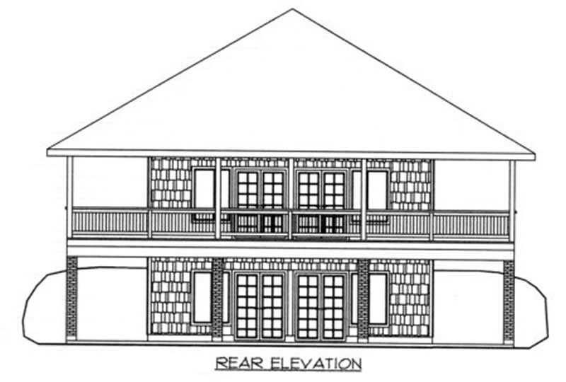 Home Plan Rear Elevation of this 3-Bedroom,2464 Sq Ft Plan -132-1475