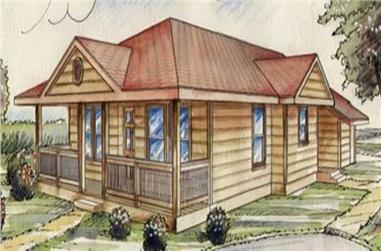 3-Bedroom, 970 Sq Ft Small House Plans - 132-1479 - Front Exterior
