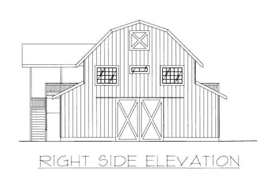 132-1480: Home Plan Right Elevation