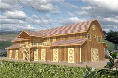 3-Bedroom, 2464 Sq Ft Barndominium Plan - 132-1480 - Front Exterior