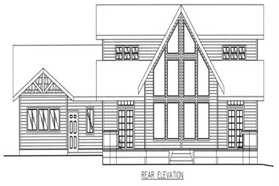 Home Plan Rear Elevation of this 3-Bedroom,2288 Sq Ft Plan -132-1493