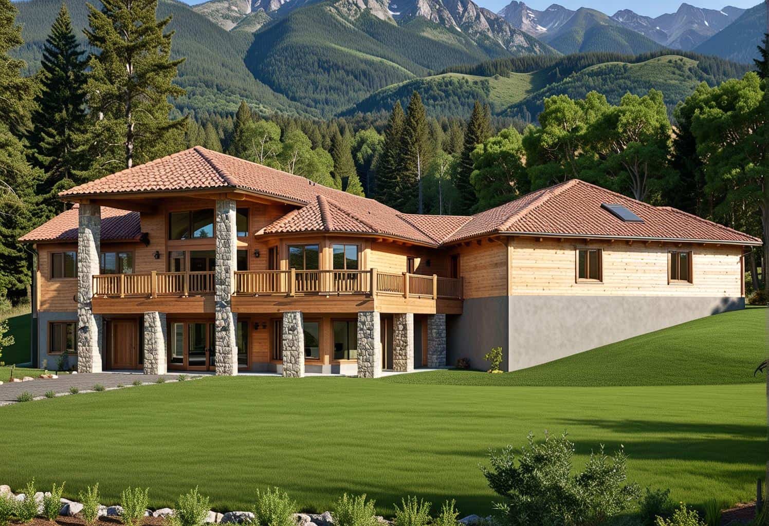 Front Elevation of this Concrete Block/ ICF Design House (#132-1499) at The Plan Collection.