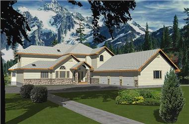 5-Bedroom, 3254 Sq Ft Contemporary Home Plan - 132-1500 - Main Exterior