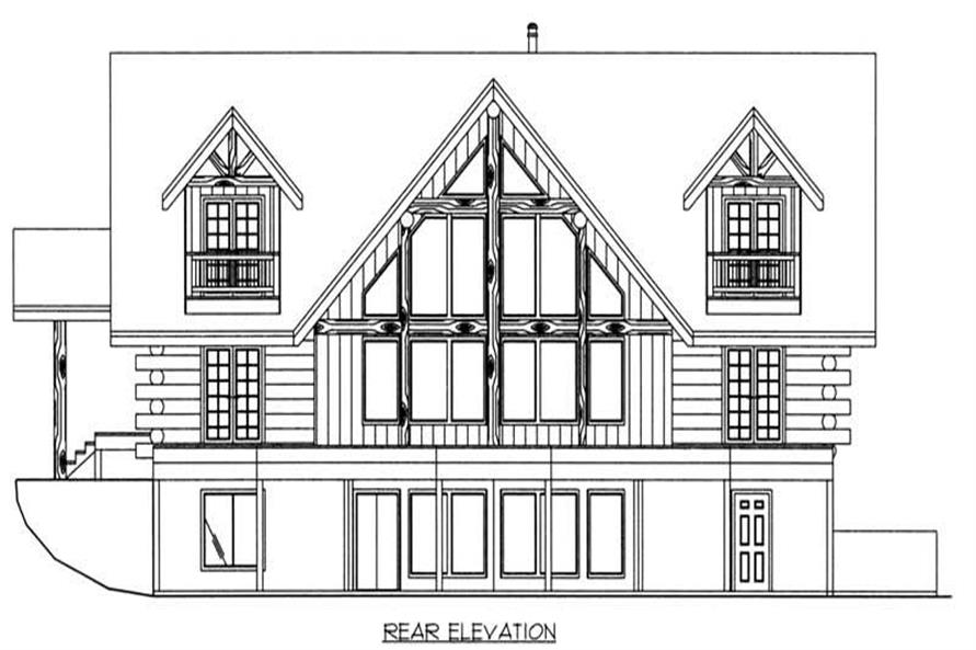 Home Plan Rear Elevation of this 3-Bedroom,3219 Sq Ft Plan -132-1503