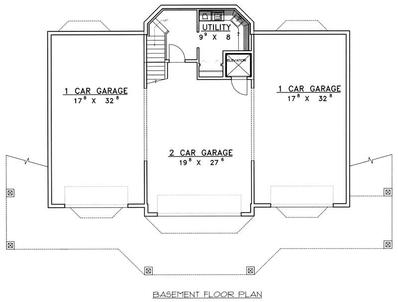 Floor Plan Basement of Luxury Plan #132-1507