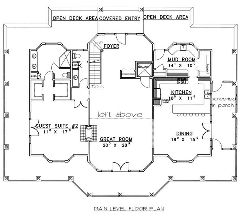 Floor Plan First Story of Luxury Plan #132-1507