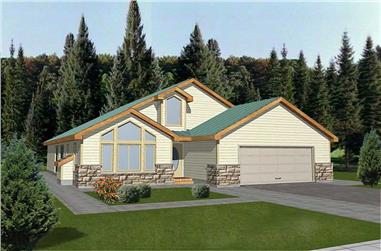 3-Bedroom, 1659 Sq Ft Contemporary Home Plan - 132-1510 - Main Exterior