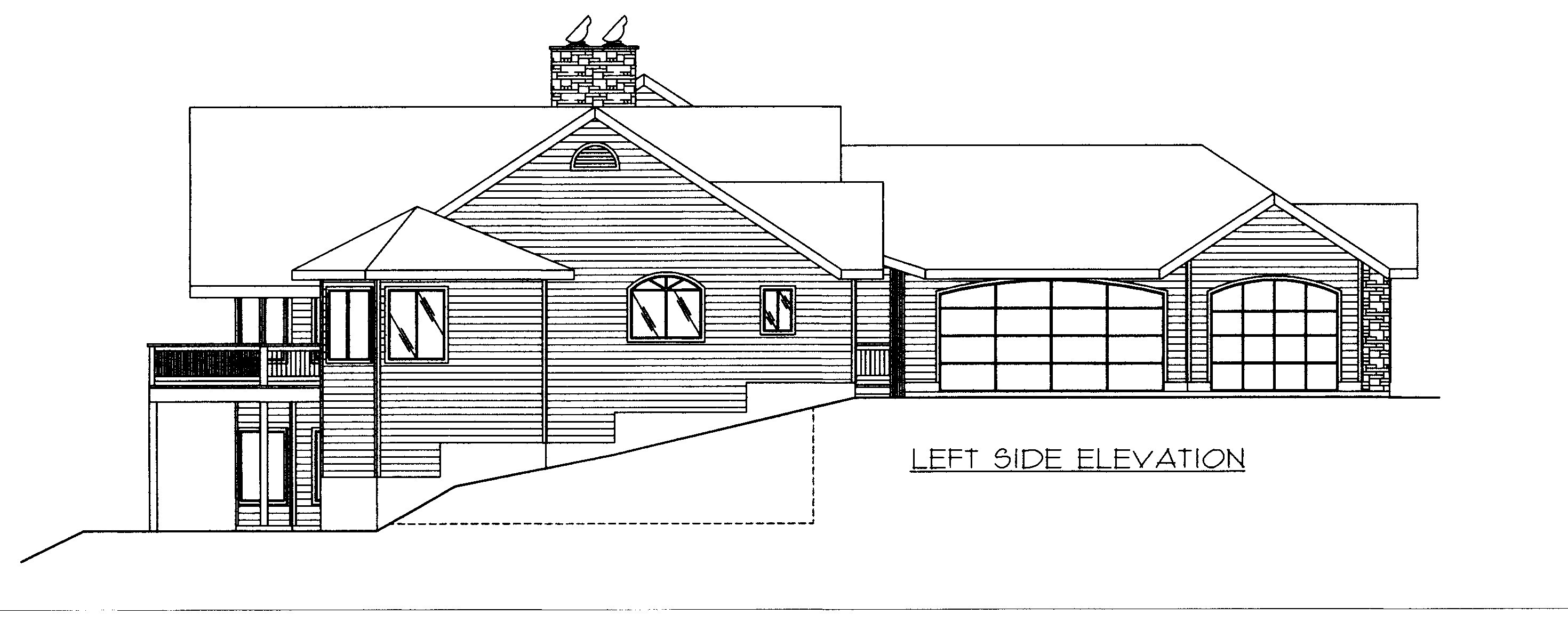 Home Plan Left Elevation of this 3-Bedroom,4149 Sq Ft Plan -132-1522