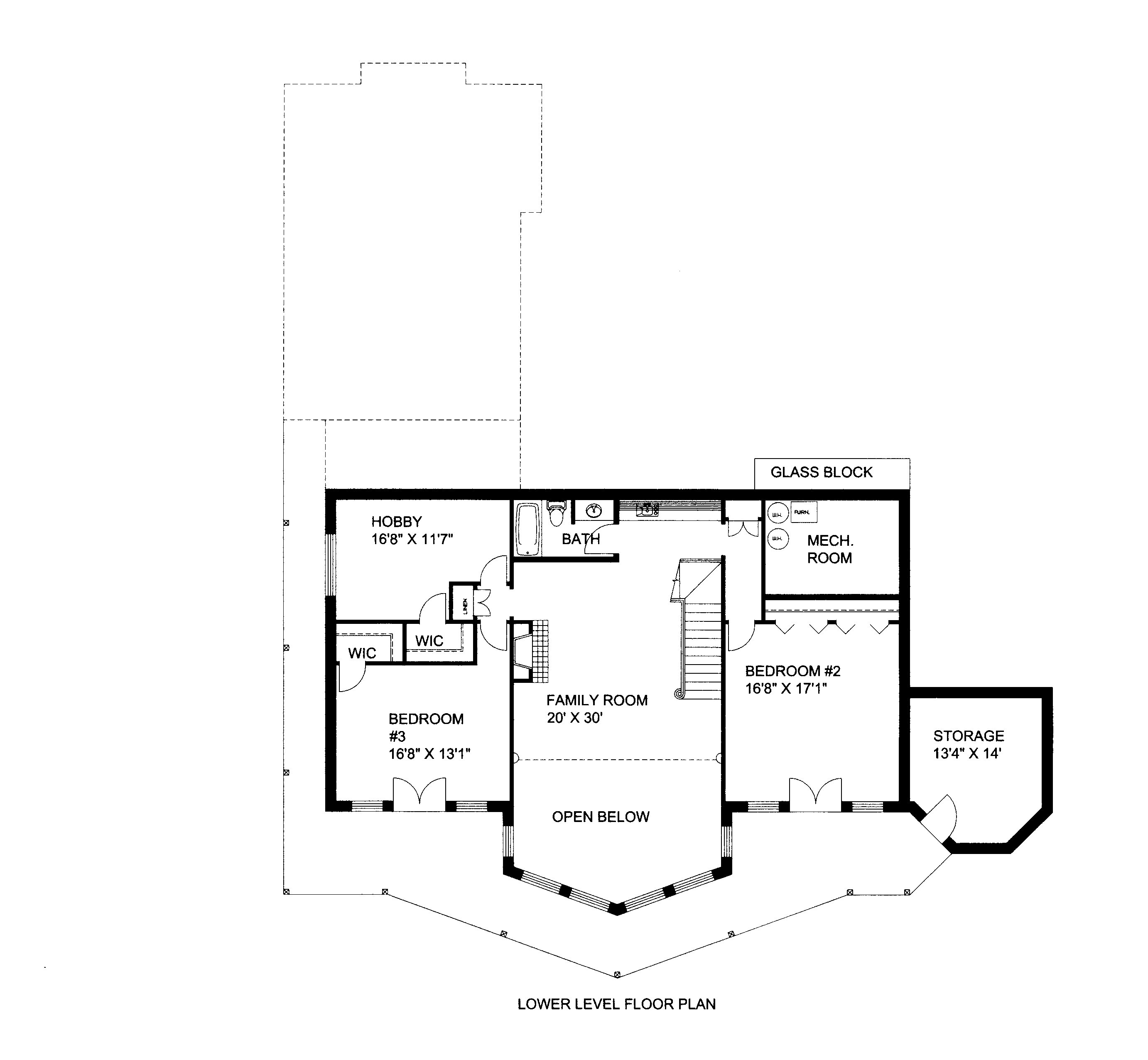 Floor Plan Basement of Traditional Plan #132-1522