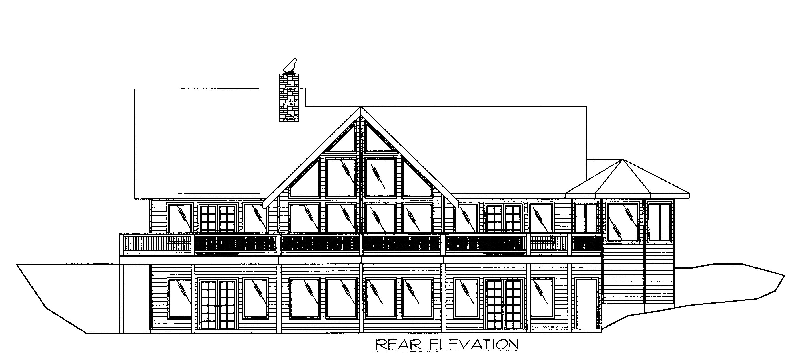Home Plan Rear Elevation of this 3-Bedroom,4149 Sq Ft Plan -132-1522