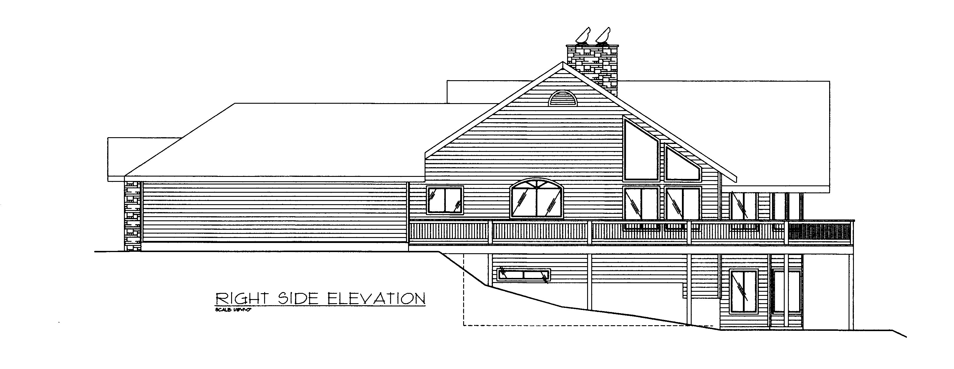 Home Plan Right Elevation of this 3-Bedroom,4149 Sq Ft Plan -132-1522