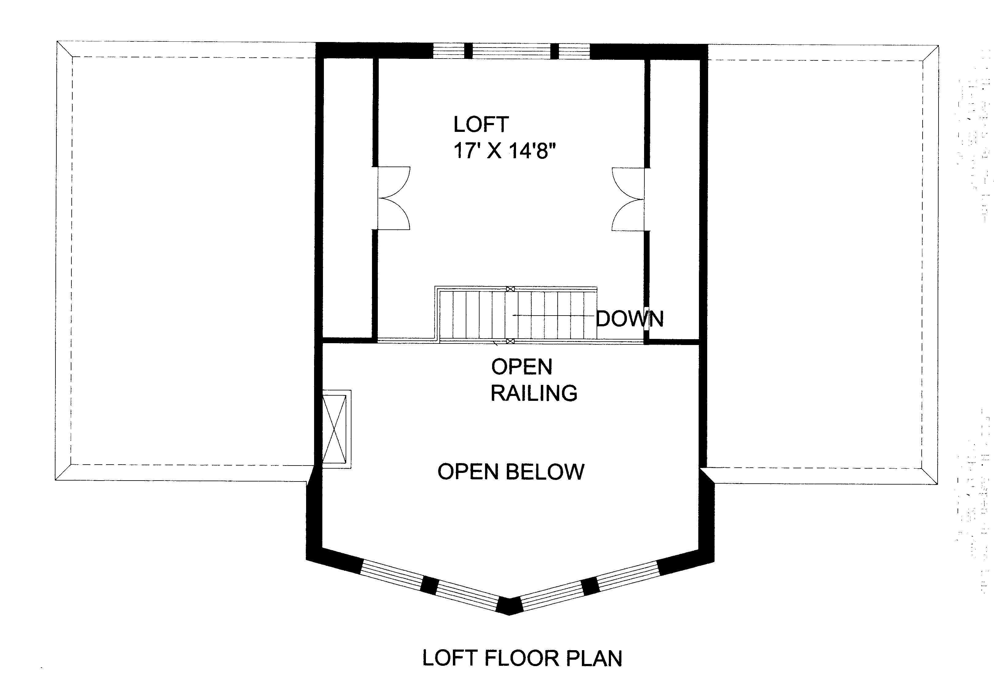 Floor Plan Second Story of Coastal Plan #132-1523