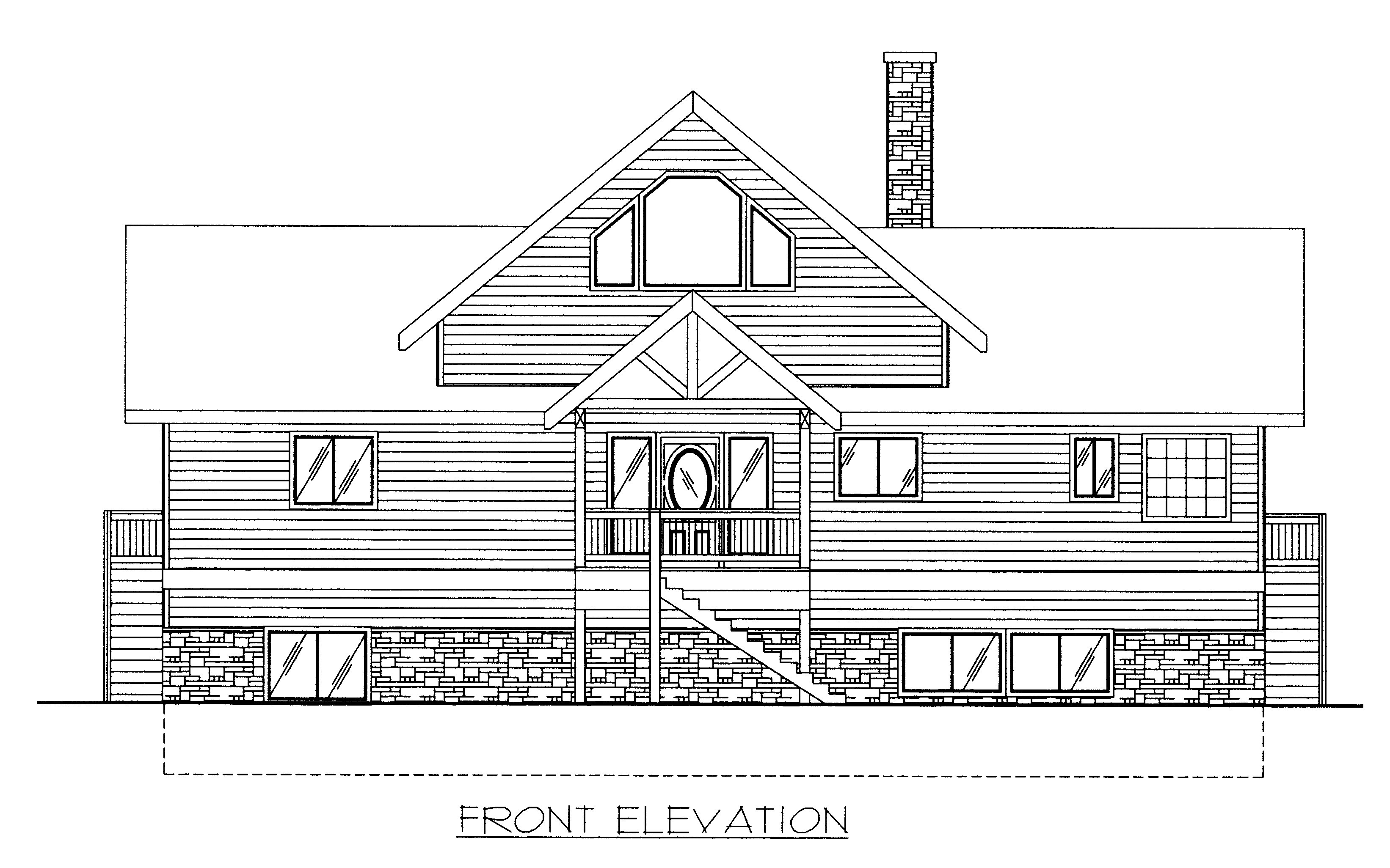 Home Plan Front Elevation of this 3-Bedroom,3226 Sq Ft Plan -132-1523