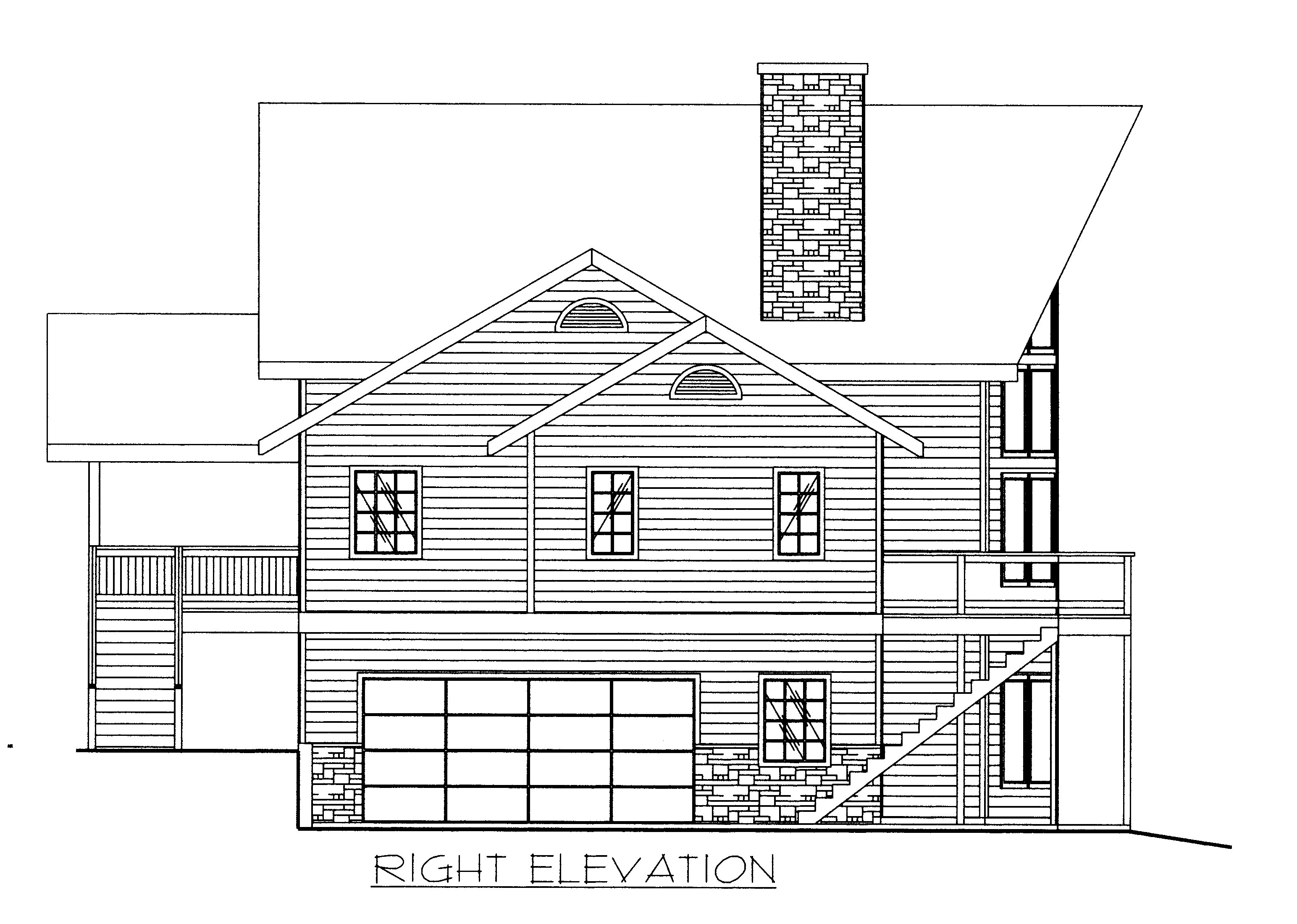 Home Plan Right Elevation of this 3-Bedroom,3226 Sq Ft Plan -132-1523