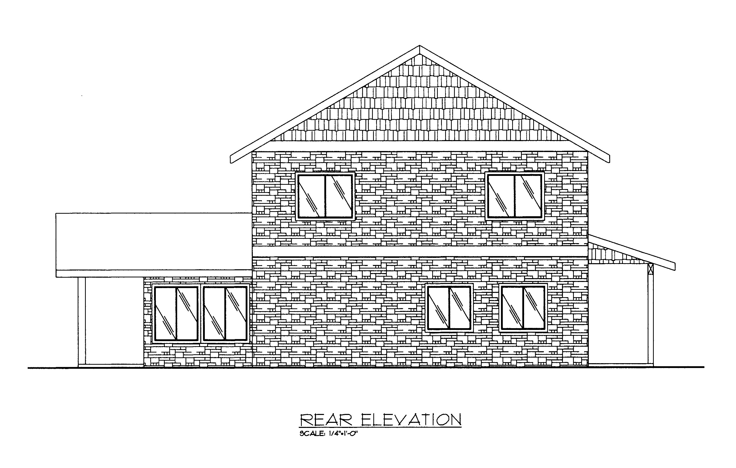 Home Plan Rear Elevation of this 2-Bedroom,3239 Sq Ft Plan -132-1524