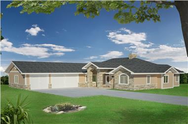 2-Bedroom, 2039 Sq Ft Traditional Home Plan - 132-1527 - Main Exterior