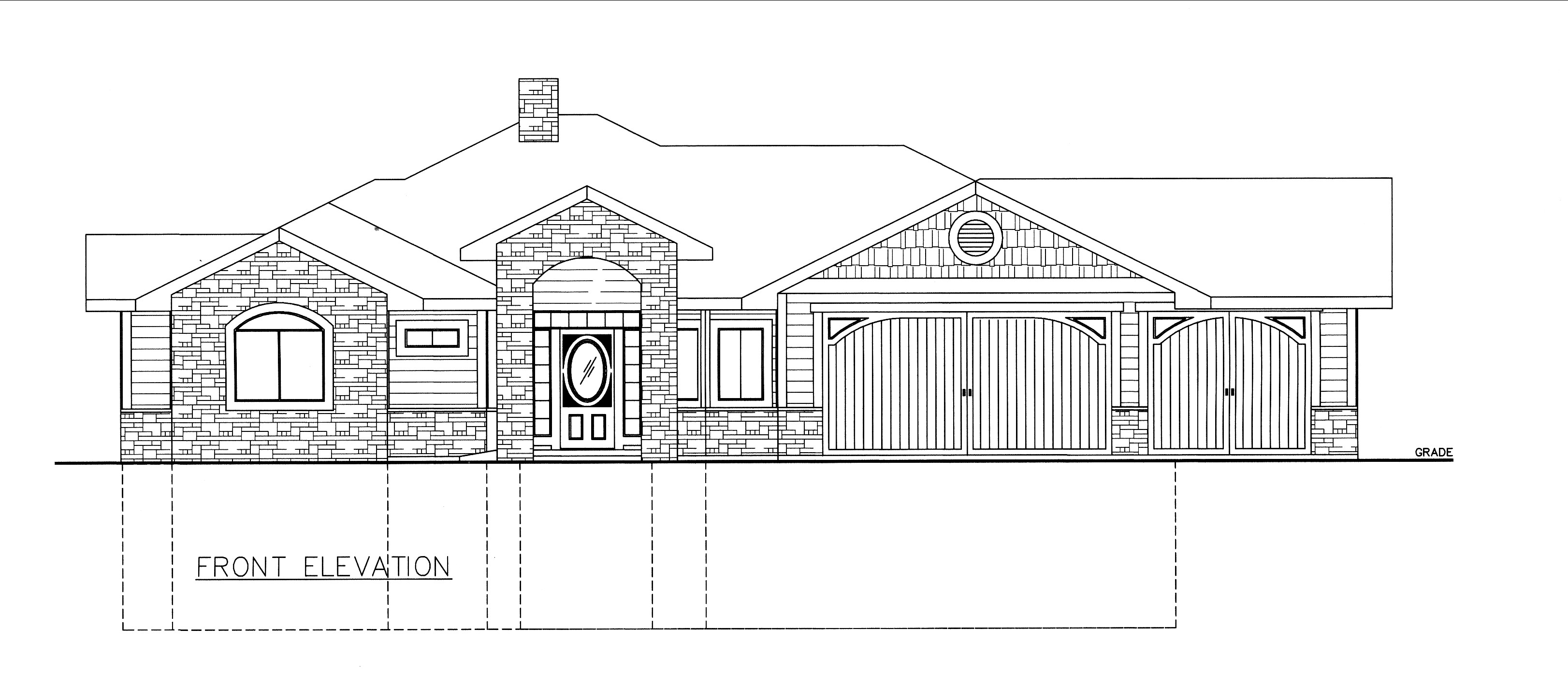 Home Plan Front Elevation of this 2-Bedroom,3261 Sq Ft Plan -132-1529