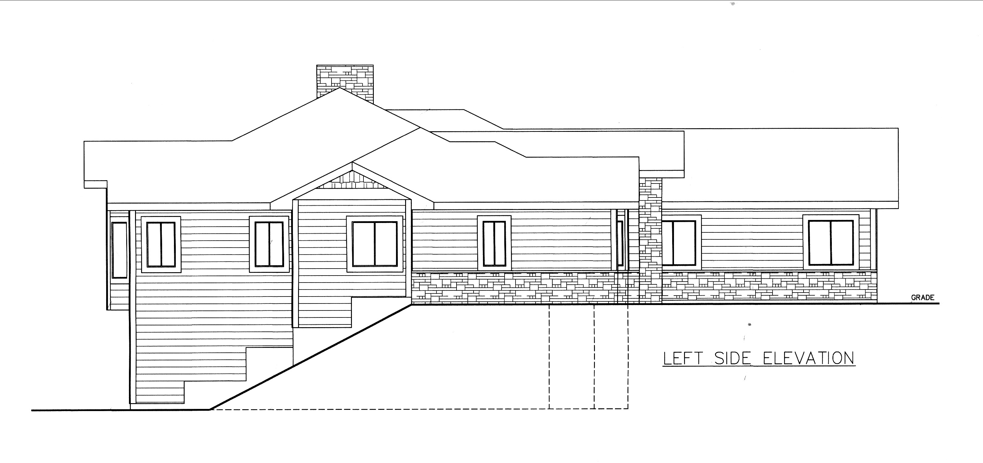 Home Plan Left Elevation of this 2-Bedroom,3261 Sq Ft Plan -132-1529