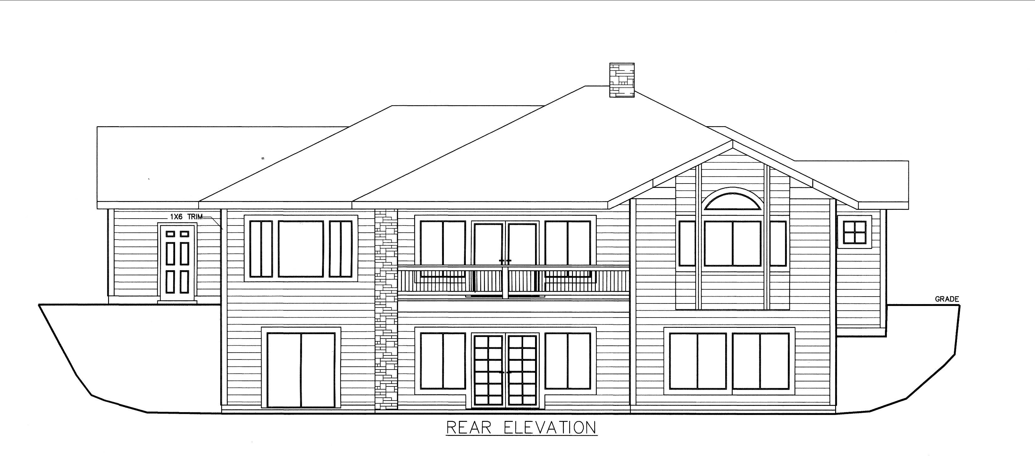 Home Plan Rear Elevation of this 2-Bedroom,3261 Sq Ft Plan -132-1529