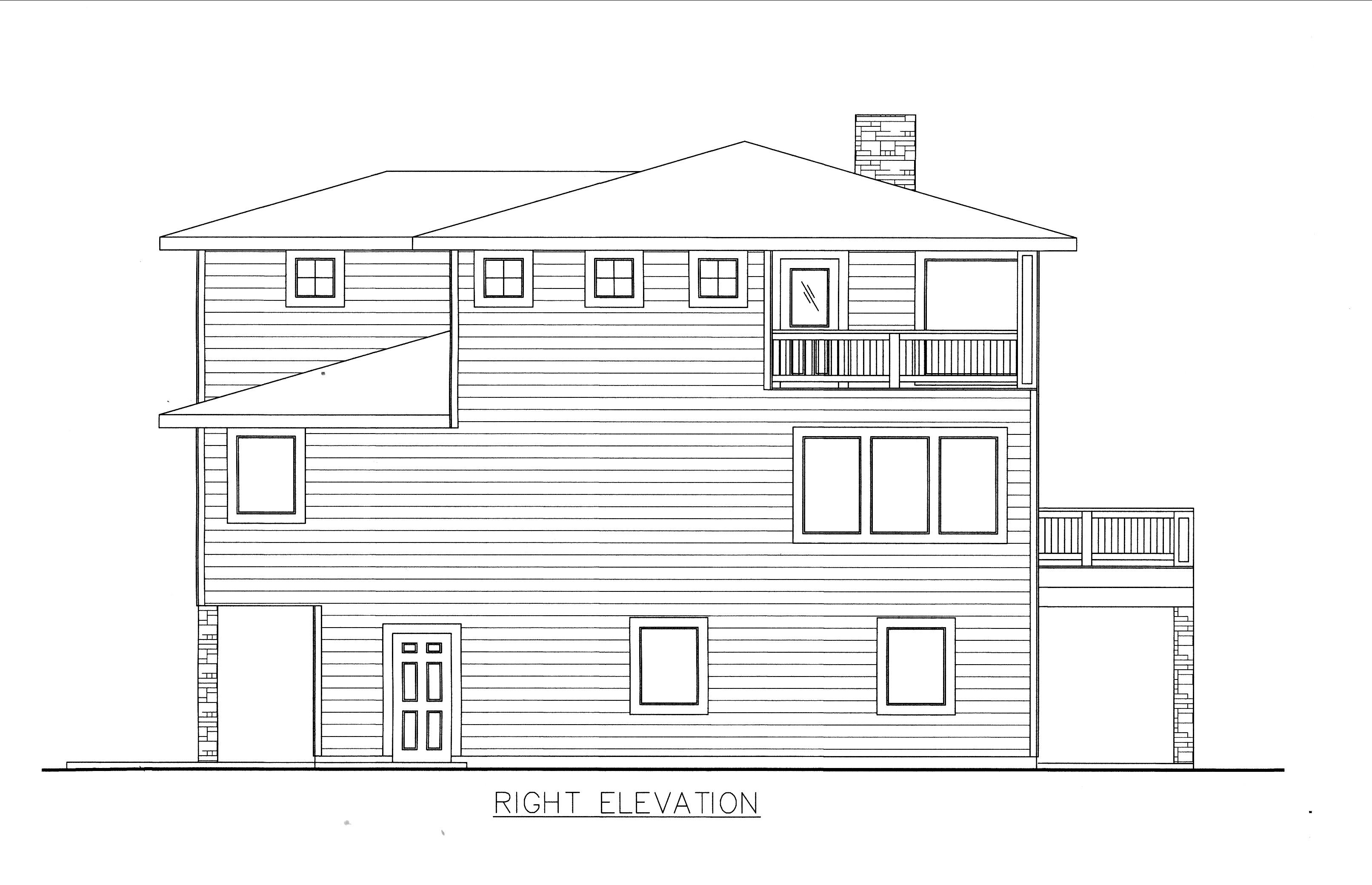 Home Plan Right Elevation of this 4-Bedroom,3296 Sq Ft Plan -132-1530