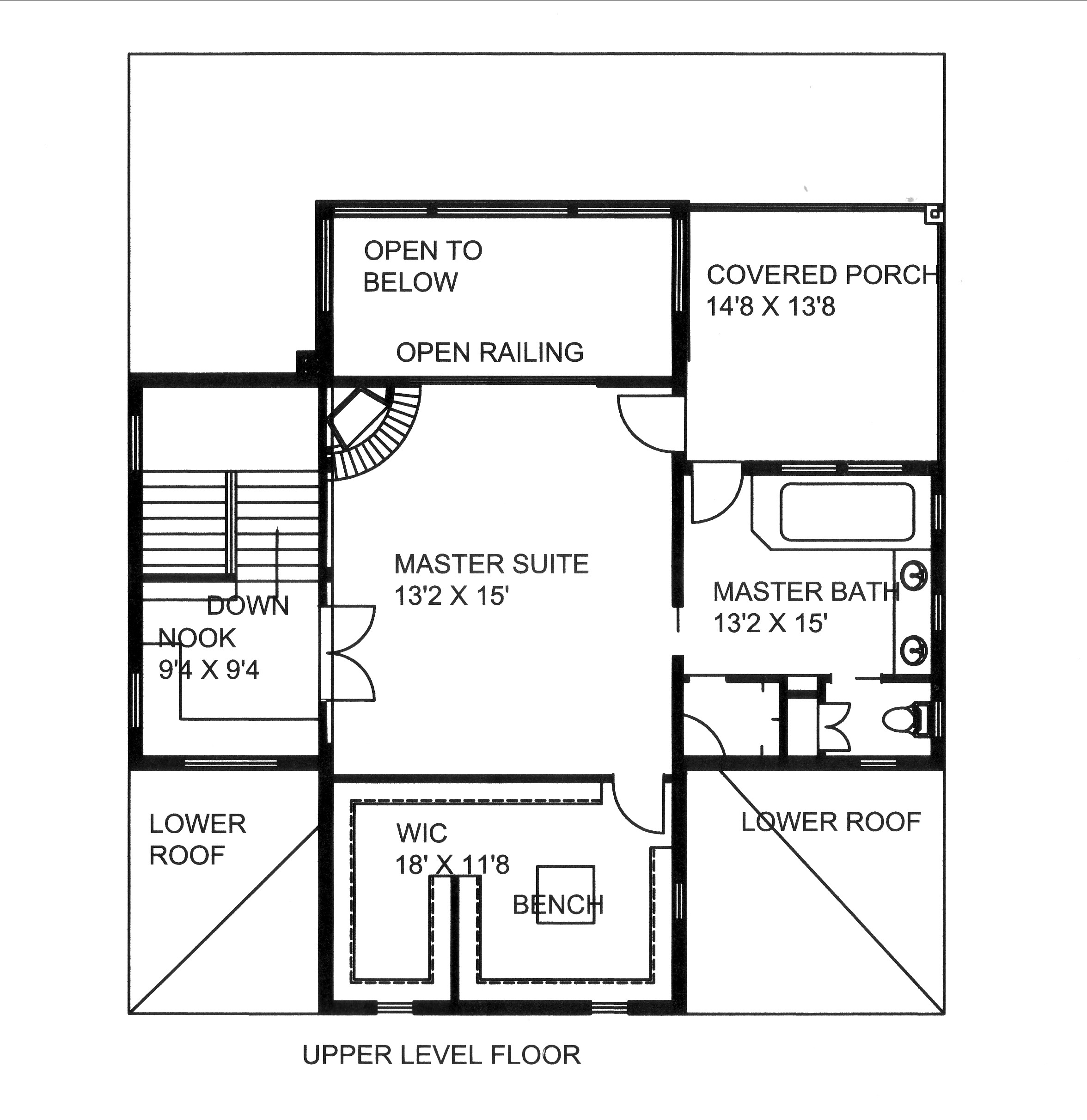 Floor Plan Second Story of Traditional Plan #132-1530