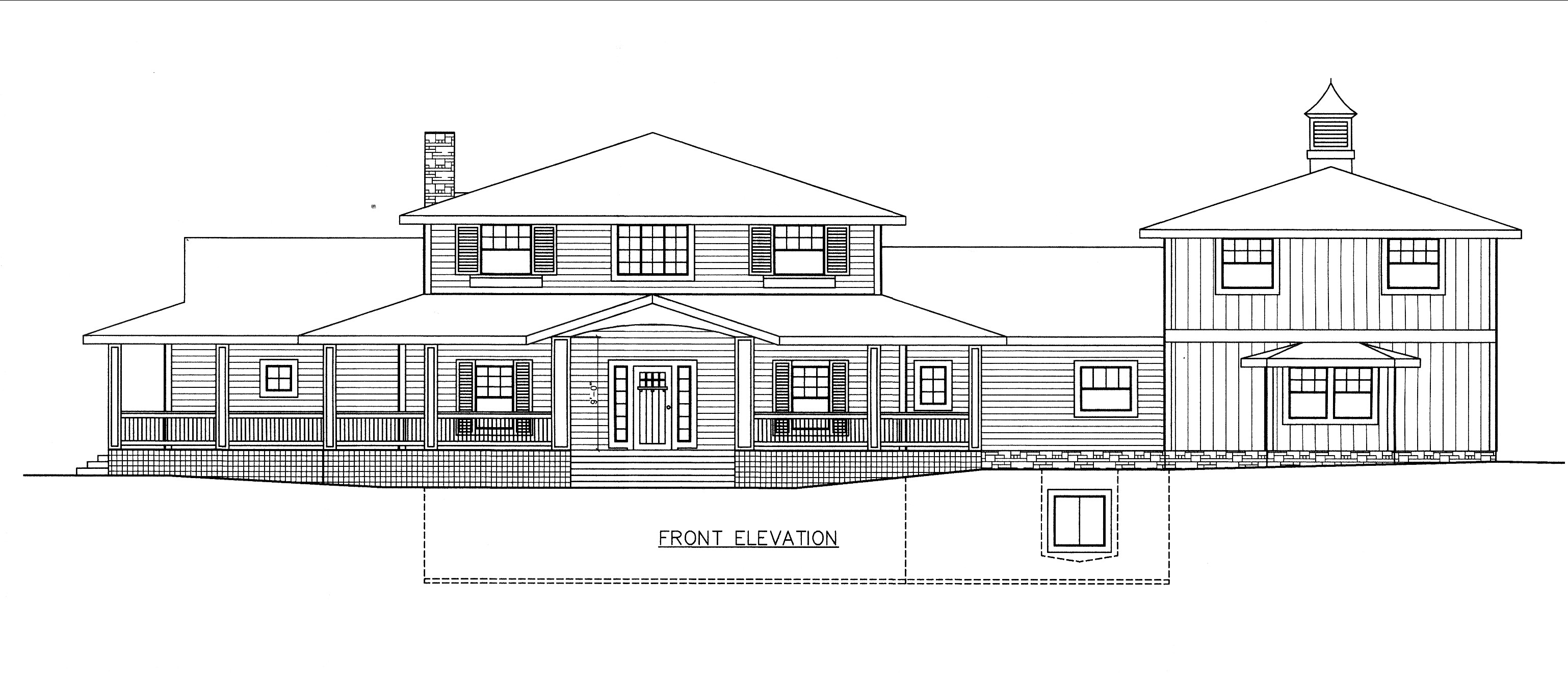 Home Plan Front Elevation of this 4-Bedroom,3574 Sq Ft Plan -132-1532