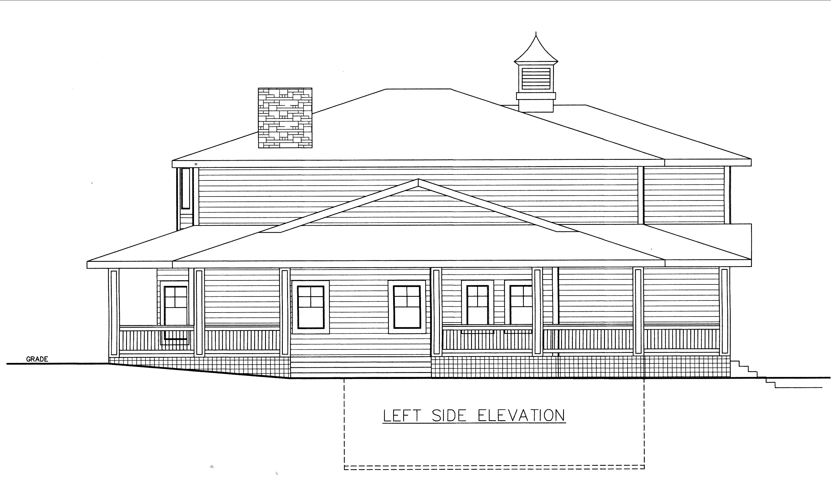 Home Plan Left Elevation of this 4-Bedroom,3574 Sq Ft Plan -132-1532