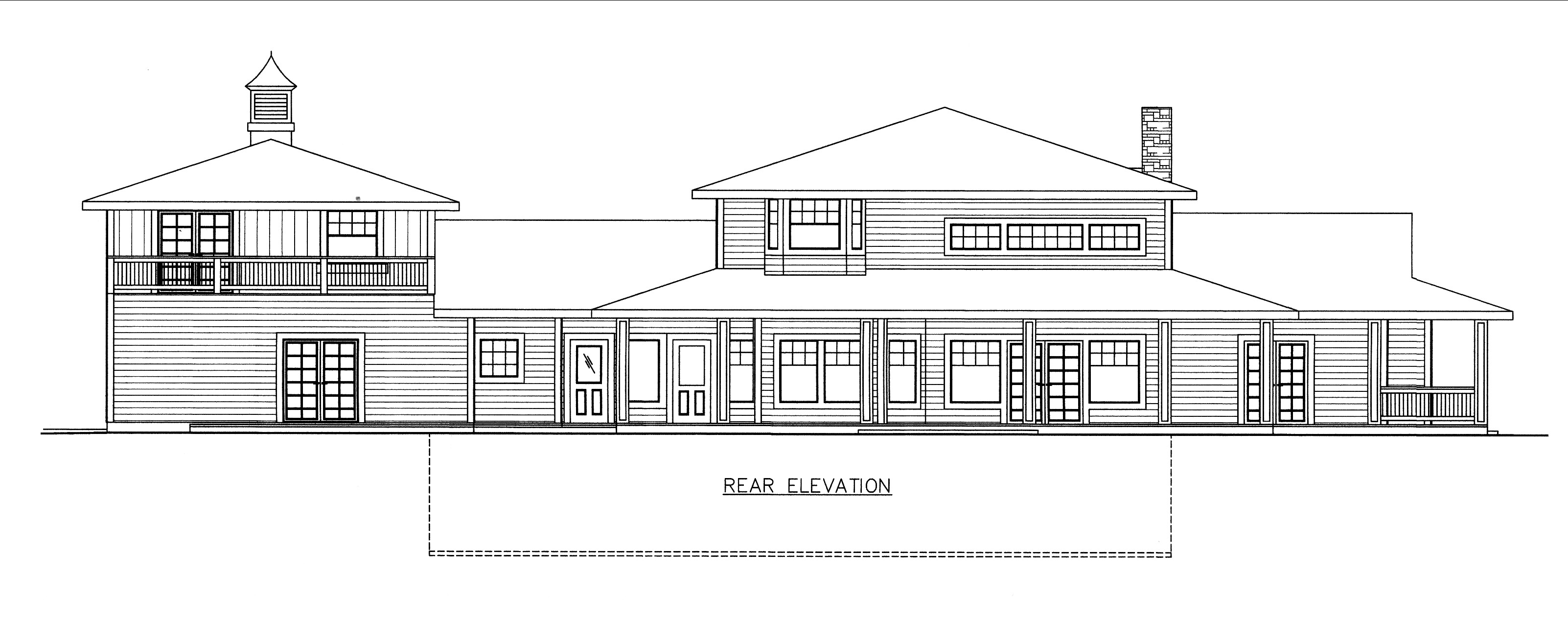 Home Plan Rear Elevation of this 4-Bedroom,3574 Sq Ft Plan -132-1532