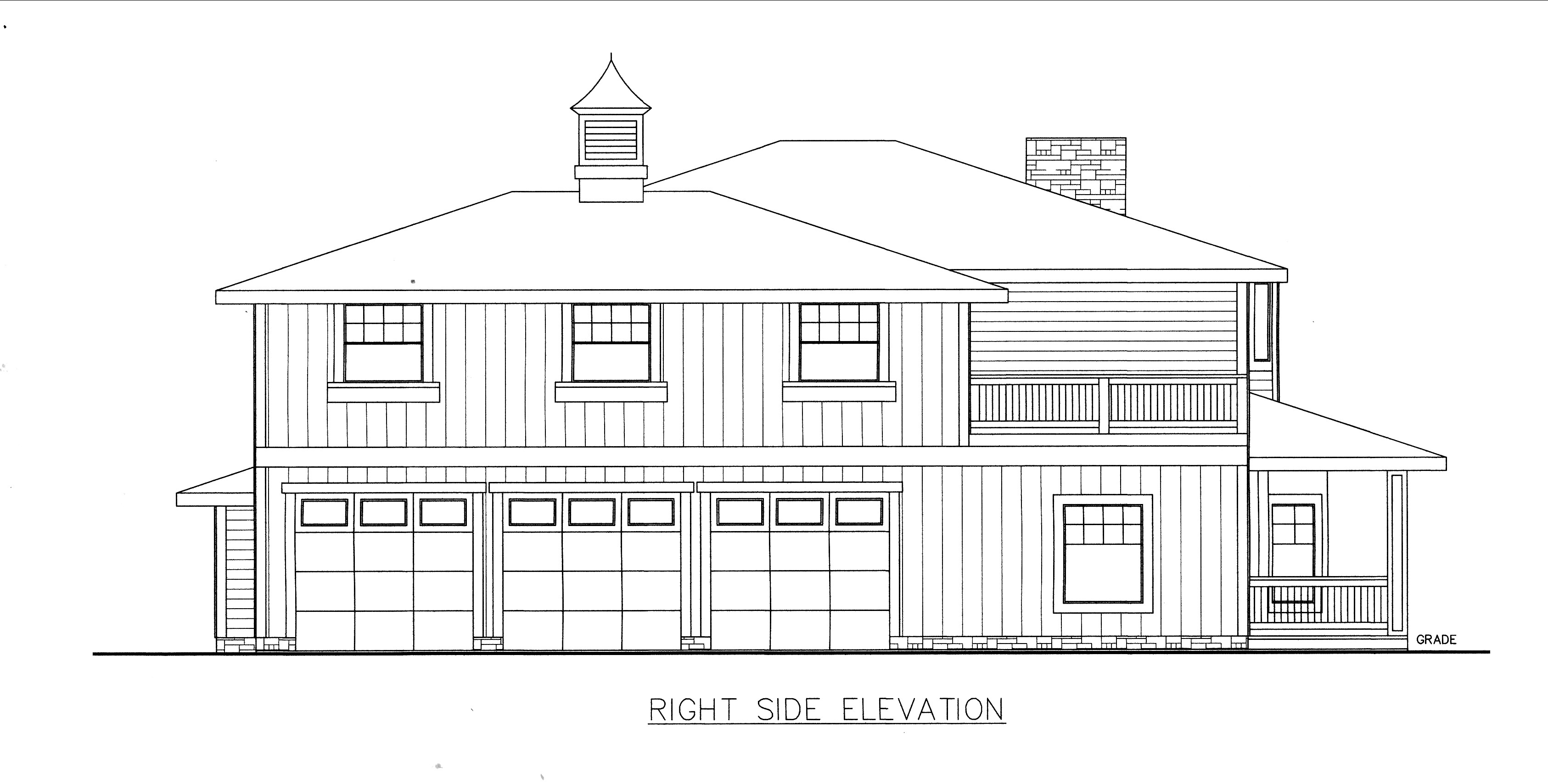 Home Plan Right Elevation of this 4-Bedroom,3574 Sq Ft Plan -132-1532