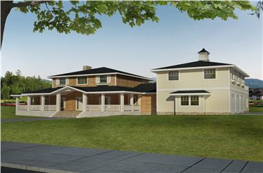 4-Bedroom, 3574 Sq Ft Traditional Home Plan - 132-1532 - Main Exterior