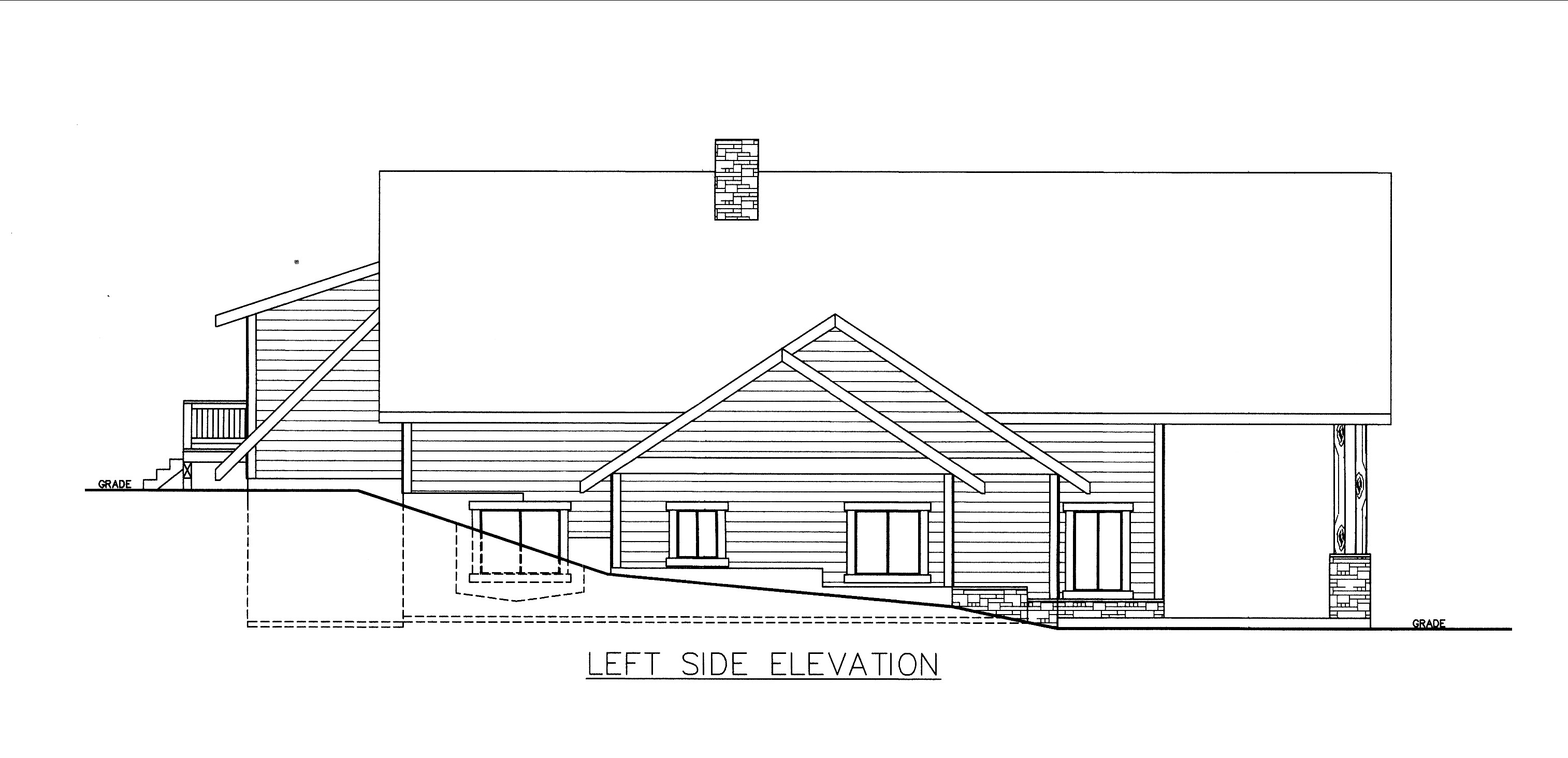 Home Plan Left Elevation of this 3-Bedroom,4312 Sq Ft Plan -132-1535